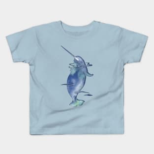 Blue Sea Narwhal Kids T-Shirt